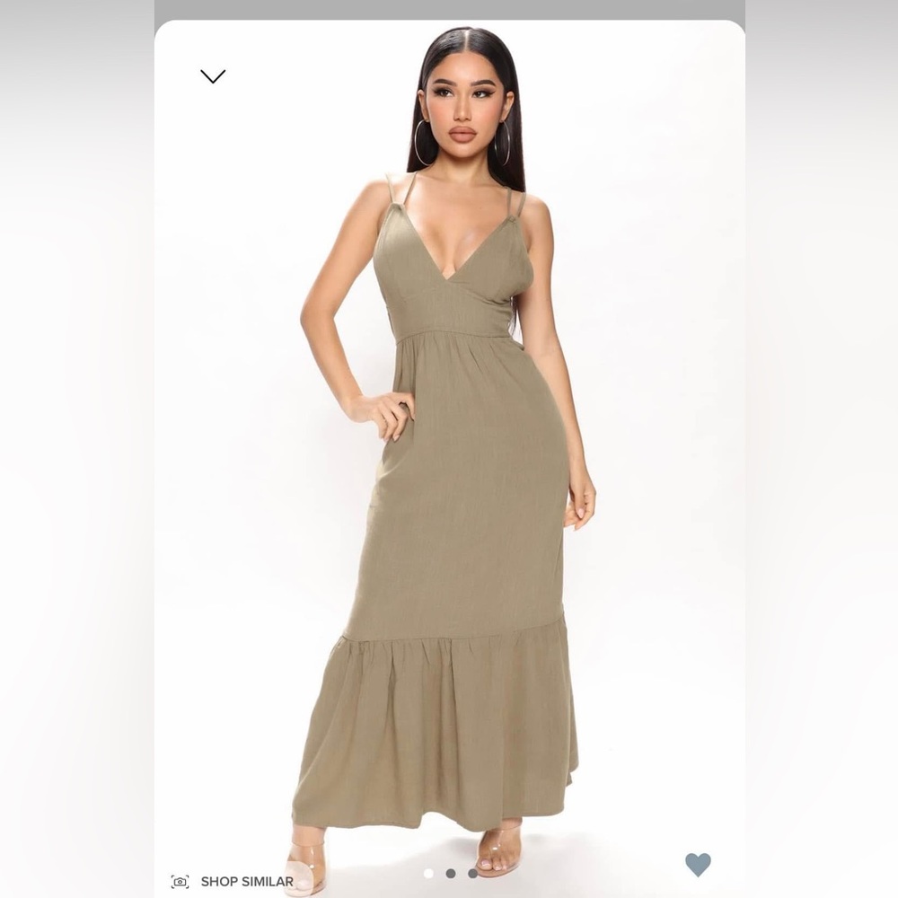 Fashion Nova Khaki Maxi Dress